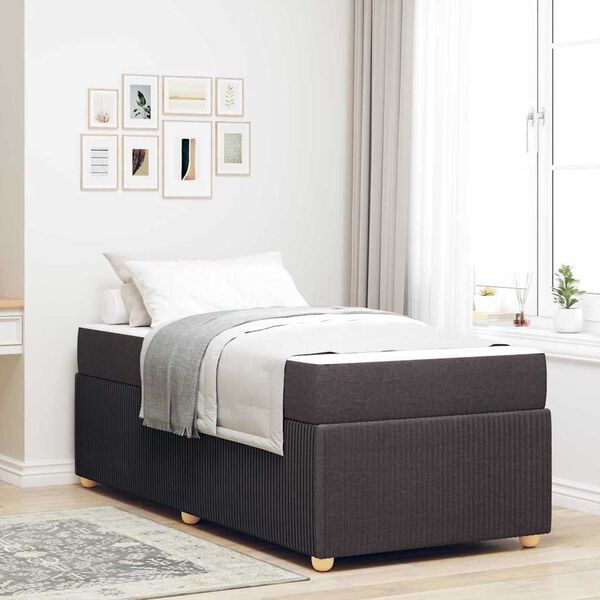 vidaXL Estrutura de cama com colchão Castanho escuro 80 x 200 cm