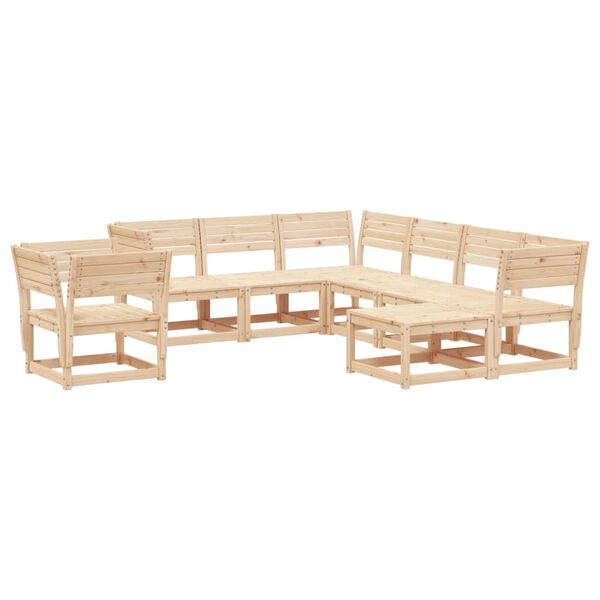 vidaXL 8 pcs conjunto lounge de jardim pinho maci&ccedil;o