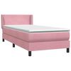 vidaXL Cama com molas/colch&atilde;o rosa 90x220 cm veludo