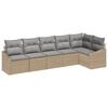 vidaXL Conjunto de Sof&aacute; de Jardim 6 unid. Bege e Cinza Claro vime PE