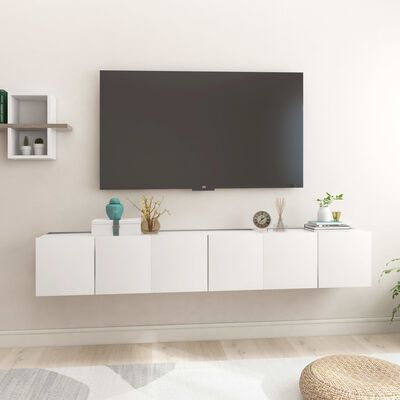 vidaXL Móveis de TV para parede 3 pcs 60x30x30 cm branco