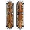 vidaXL Cabides de parede com 4 ganchos 2 pcs madeira recuperada maci&ccedil;a