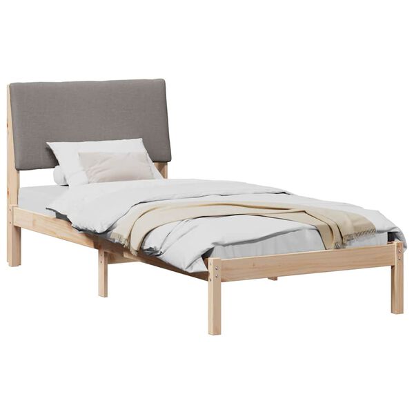 vidaXL Estrutura da cama com cabeceira Marrom e taupe 100 x 200 cm