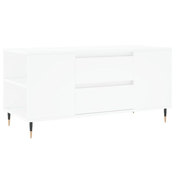vidaXL Mesa de centro 102x44,5x50 cm derivados de madeira branco