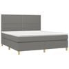 vidaXL Cama box spring c/ colch&atilde;o e LED 160x200 cm tecido cinza-escuro