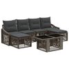 vidaXL Conjunto de Sof&aacute; de Jardim 7 unid. Cinza e Cinza Escuro vime PE