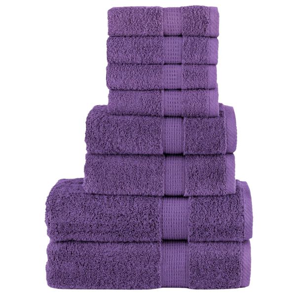 vidaXL 8pcs Conjunto toalhas banho premium SOLUND 600 gsm roxo