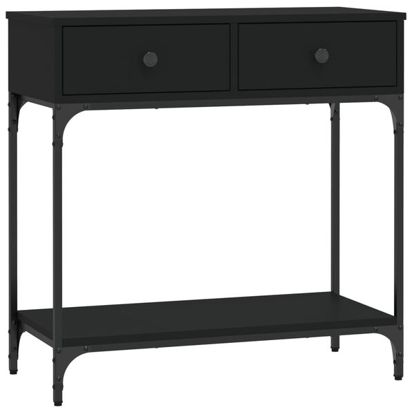 vidaXL Mesa consola 75x34,5x75 cm derivados de madeira preto