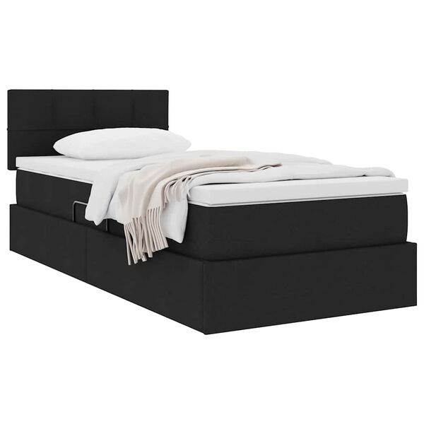vidaXL Cama com arruma&ccedil;&atilde;o e colch&atilde;o com colch&atilde;o Preto 100 x 200 cm