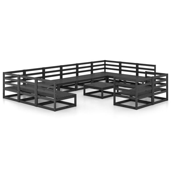 vidaXL 13 pcs conjunto lounge de jardim pinho maciço