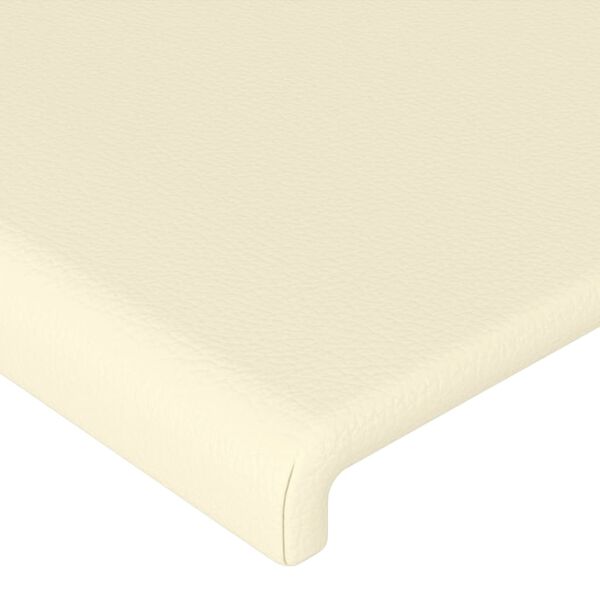 vidaXL Cabeceira Creme 200x5x118/128 cm Couro Sint&eacute;tico