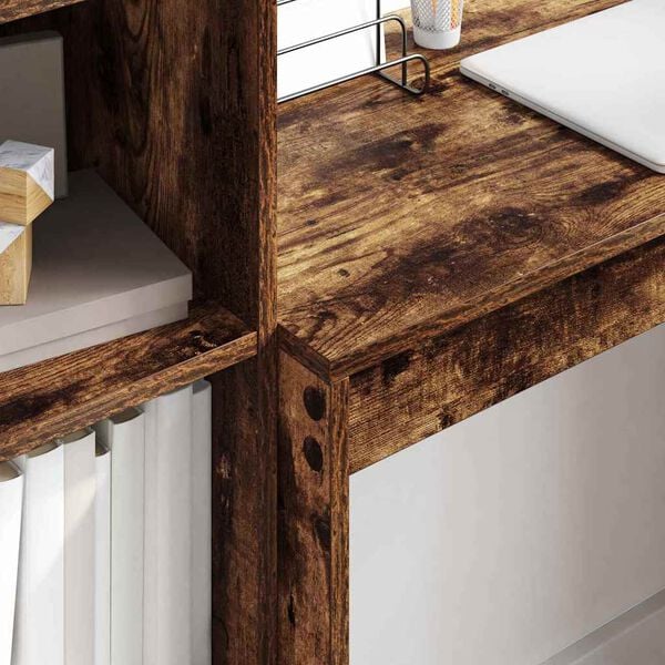 vidaXL Mesa com gaveta 2 pcs Carvalho Defumado