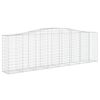 vidaXL Cestos gabi&atilde;o arqueados 4pcs 400x50x120/140cm ferro galvanizado