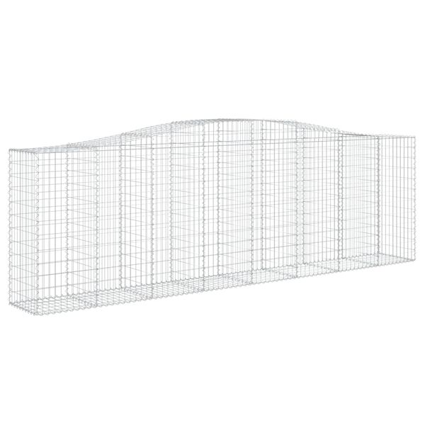 vidaXL Cestos gabi&atilde;o arqueados 4pcs 400x50x120/140cm ferro galvanizado