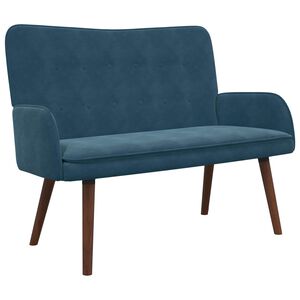 vidaXL Sof&aacute; para 2 Pessoas Azul 115 x 61 x 87 cm Veludo