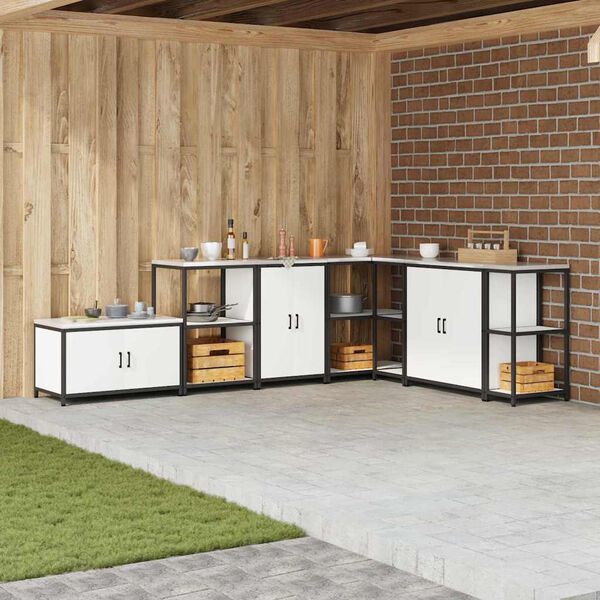 vidaXL Armazenamento de Cozinha com porta Branco 60 x 50 x 92 cm A&ccedil;o