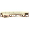 vidaXL Conjunto de Sof&aacute;s para Exterior 8 pcs Natural e Creme
