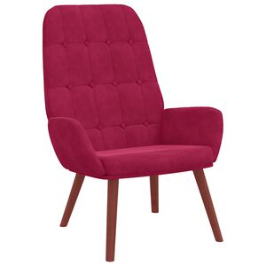 vidaXL Cadeira de descanso veludo vermelho tinto