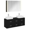 vidaXL Conjunto de M&oacute;veis para Banheiro 4 pcs Carvalho Preto