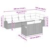 vidaXL Conjunto de Sof&aacute; de Jardim 8 pcs vime PE