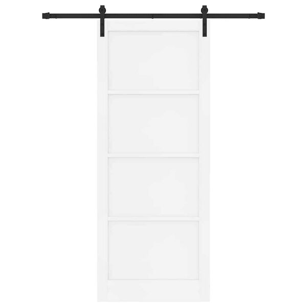 vidaXL Porta Deslizante Branco e Preto 93 x 232 cm