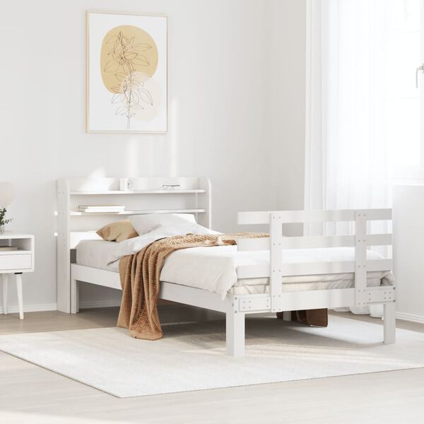 vidaXL Estrutura cama c/ cabeceira sem colchão 90x190 cm branco