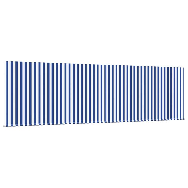 vidaXL Toldo Retr&aacute;til Azul e Branco 400 &times; 300 cm Poli&eacute;ster e Alum&iacute;nio