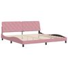 vidaXL Estrutura de cama sem colch&atilde;o 200x200 cm veludo rosa