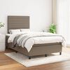vidaXL Cama boxspring c/ colch&atilde;o 120x190cm tecido castanho-acinzentado