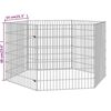 vidaXL Recinto exterior p/ animais 6 painéis 54x60cm ferro galvanizado