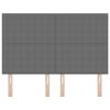 vidaXL Cabeceira LED com cabeceira Cinzento-claro 144 cm Poli&eacute;ster
