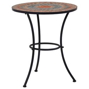 vidaXL Mesa bistrô em mosaico 60 cm cerâmica laranja/cinzento