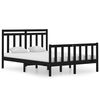 vidaXL Estrutura de cama casal 135x190 cm madeira maci&ccedil;a preto