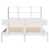 vidaXL Cama com estante sem colch&atilde;o 140x200 cm pinho maci&ccedil;o branco