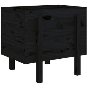 vidaXL Vaso/floreira de jardim 62x50x57 cm pinho maci&ccedil;o preto