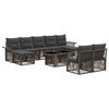 vidaXL Conjunto de Sof&aacute; de Jardim 10 unid. Cinza e Cinza Escuro