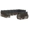 vidaXL Conjunto de Sof&aacute; de Jardim 12 unid. Cinza e Cinza Escuro
