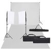 vidaXL Kit de est&uacute;dio fotogr&aacute;fico com conjunto de ilumina&ccedil;&atilde;o e fundo