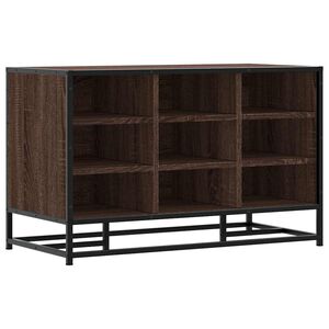 vidaXL Banco cal&ccedil;ado carvalho castanho 84x40x53,5 cm madeira e metal