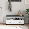 vidaXL Banco de Hall com almofada com gaveta Branco 100 x 38 x 46 cm
