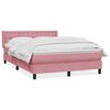 vidaXL Cama com molas/colch&atilde;o 140x210 cm veludo Rosa