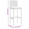 vidaXL 5 pcs conjunto de bar p/ jardim c/ almofadões vime PE cinzento