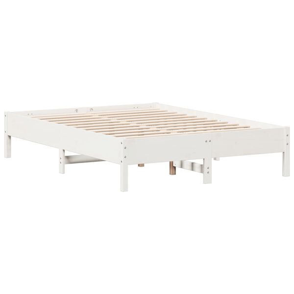 vidaXL Cama sem colch&atilde;o 120x190 cm madeira de pinho maci&ccedil;a branco
