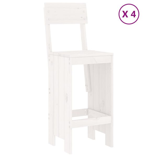 vidaXL 5 pcs conjunto de bar para jardim pinho maciço branco