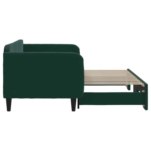 vidaXL Sof&aacute;-cama com gavet&atilde;o 90x200 cm veludo verde-escuro