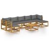 vidaXL 8 pcs conjunto lounge de jardim com almofad&otilde;es ac&aacute;cia maci&ccedil;a