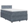 vidaXL Cama box spring com colch&atilde;o Cinzento-Escuro 120 x 200 cm Veludo