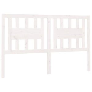 vidaXL Cabeceira de cama 146x4x100 cm pinho maci&ccedil;o branco