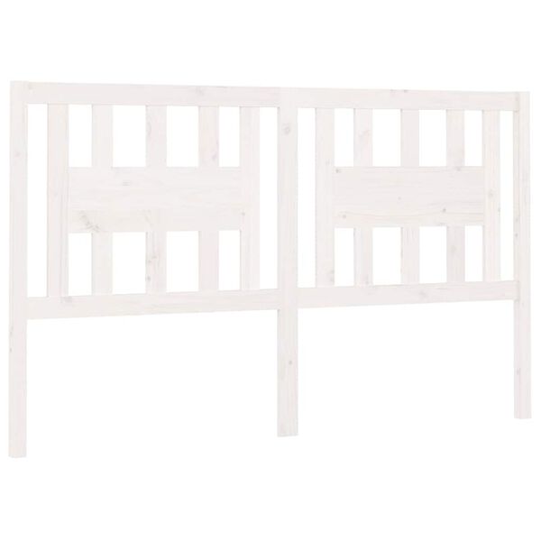 vidaXL Cabeceira de cama 146x4x100 cm pinho maci&ccedil;o branco