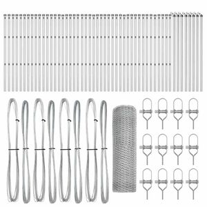 vidaXL Poste de Cerca Prateado